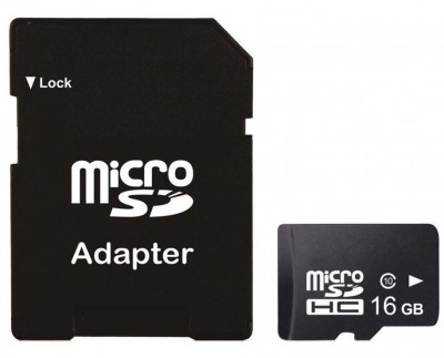 Card Micro SD (Secure Digital) cu Adaptor SD de 16 GB HC Clasa 10 foto