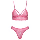 Seturi de Lenjerie - Cottelli Fantezie Set Sutien cu Legatura la Gat si Chilotei Tanga Roz Small-Medium