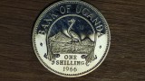 Uganda - bijuterie de moneda exotica - 1 shilling 1966 PROOF - tiraj 8250 - absolut superba !, Africa