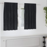 vidaXL Draperii opace cu bandă superioară, 2 buc., negru, catifea