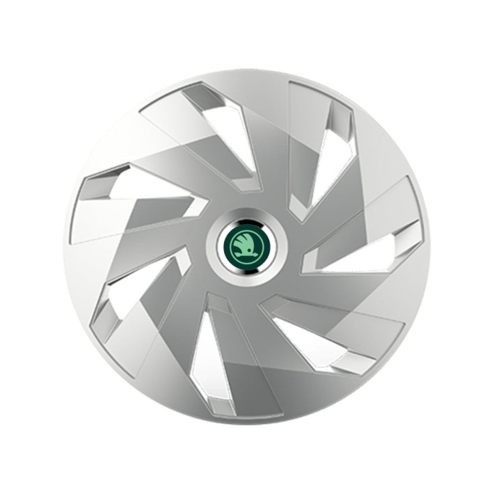 Set 4 Capace Roti pentru Skoda Nou Verde, model Vector Gray, R15, SKODA