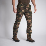 Pantalon Cargo Rezistent Stepă 300 Camuflaj Woodland Verde, Solognac