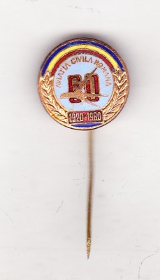 bnk ins Insigna Aviatia civila romana - 60 ani 1920-1980 foto