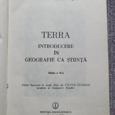 TERRA - INTRODUCERE IN GEOGRAFIE CA STIINTA de SIMION MEHEDINTI, VOL I, 370 pag