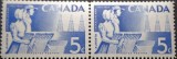 Canada 1955 &ndash; Alberta &amp; Saskatchewan 50th Anniversary &ndash; 5&cent; &ndash; pereche neobliterata