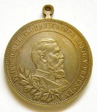a417 MEDALIA FRIEDRICH REGE AL PRUSIEI IMPARATUL GERMANIEI 1831 1888 BRONZ 40mm 18g STARE FOARTE FRUMOASA