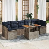 vidaXL Set de canapele pentru grădină 8 pcs Gri Rattan poli 3358040