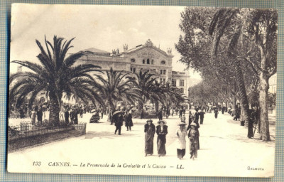 AD 121 C. P. VECHE -CANNES- LA PROMENADE DE LA CROISETTE -FRANTA -CIRCULATA 1920 foto