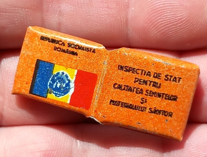 Cutiuta / sigiliu din tabla pentru seminte, Perioada comunista RSR - mai rara