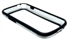 Husa bumper plastic transparent + silicon negru pentru Samsung Galaxy Trend S7560 / Galaxy S Duos S7562 / Galaxy Trend Plus S7580 / Galaxy S Duos 2 S