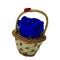 Aranjament floral cos decorativ floare, mic, albastru inchis