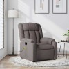 VidaXL Fotoliu de masaj rabatabil, gri taupe, material textil