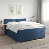 Cumpara ieftin Pat boxspring cu saltea albastru 180 x 200 cm Tesatura