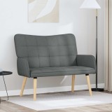 vidaXL Canapea cu două locuri Gri &icirc;nchis 115 x 61 x 87 cm țesătură 42028892