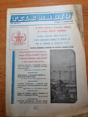 revista tele-radio 27 august - 2 septembrie 1989 foto