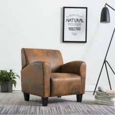 Canapea fotoliu maro 70x69x72 cm piele ecologică &icirc;ntoarsă