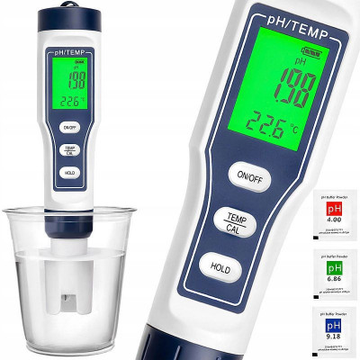 Tester electronic pentru calitatea apei PH si temperatura,ecran LCD,functie HOLD,ATC foto