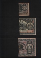 Rar! Grecia Set 5 + 25 + 100 drahme jumatati 1910-17