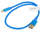 Cablu USB 2.0 A la C 0,5m albastru aurit