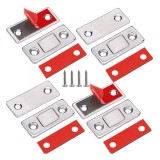 Set de 4 inchizatoare magnetice, zggzerg, Cu suruburi si adeziv, Rezistent la uzura si rezistent la rugina, putere de aspirare puternica, pentru dulap