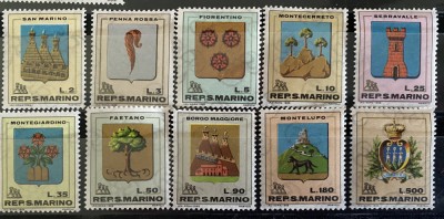 PC438 - San Marino 1968 STEME, serie MNH, 10v foto