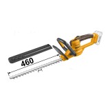Fierastrau Electric pentru Gard Viu 20V 460mm INGCO CHTLI20461E, 2800 spm, lama taiata laser, capacitate taiere 18mm, 1 acumulator 2Ah + incarcator +