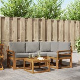 vidaXL Set de canapele de exterior 5 pcs Gri natural și deschis 3366359