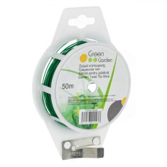 S&acirc;rmă Legare Grădinărit, 50m, Acoperire Plastic, Verde