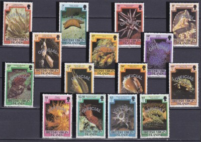 DB1 Fauna Marina Crustacee si Moluste 1985 Ins. Virgine 15 v. MNH Supratipar foto