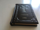 PSALTIREA TALMACITA DE PATRIARHUL NICODIM-1931 RECOPERTATA LUX IN PIELE CU MODELE IN RELIEF, CANTUL PAGINILOR AURIT