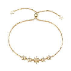 Bratara Din Argint --STELUTE-- Placata Aur ARG395X