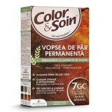 Vopsea de par fara amoniac, fara silicon, blond auriu aramiu, 7GC, Color&amp;Soin