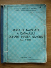 HARTA DE NAVIGATIE A CANALULUI DUNARE-MAREA NEAGRA - 1986 foto