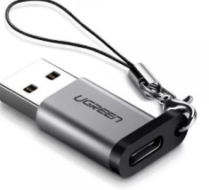 ADAPTOR Ugreen, &amp;quot;US276&amp;quot;, USB Type-C(M) la USB2.0(T), incarcare max 3A, gri &amp;quot;50533&amp;quot; (timbru verde 0.08 lei) - 6957303855339 foto