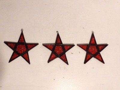 Lot 3 ornamente Craciun, vintage, vechi, sticla si metal, 10cm foto