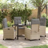 Set de dining pentru grădină cu 5 piese și perne - rattan poli bej
