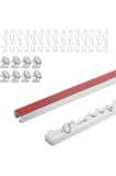 Șină de draperie autoadezivă, tijă de draperie de 3,3 metri fără găurire, șină de draperie pentru casă, birou, caravană