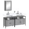 Set mobilier de baie, 3 piese, gri sonoma, lemn prelucrat