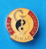 Insigna Medicina - Farmacie - Sanatate - SINAC Bucuresti 1986