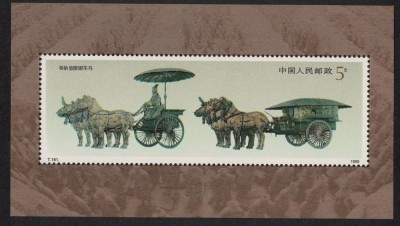 China 1990 - Statuete de bronz, care din morm&amp;acirc;ntul &amp;icirc;mpăratului Qin Shi Huangdi, colita neuzata foto