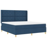 vidaXL Pat cu saltea cu arcuri albastru 180 x 200 cm țesătură