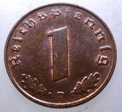 2.483 GERMANIA 1 REICHSPFENNIG 1937 D XF/AUNC foto