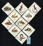 Timbre Rom&acirc;nia, 1965 | Reptile - Animale | Serie Completă | aph, Fauna, Stampilat