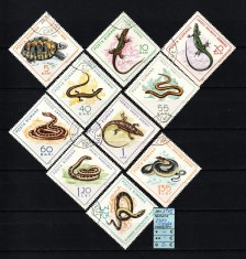 Timbre Romania, 1965 | Reptile - Animale | Serie Completa | aph foto