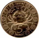 San Marino 5 Euro 2019 - (Zodia Cancer/Rac) 26.95 mm, SM1, KM-582 UNC !!!, Europa