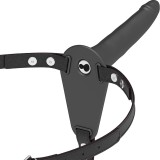Fetish Submissive Harness-Ham Negru din Silicon cu Vibrator 15