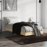 VidaXL Cadru pat fără saltea, stejar sonoma 75x190 cm lemn prelucrat
