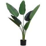 Outsunny Planta Artificiala Pasarea Paradisului Inalta 120cm, Planta Artificiala Strelitzia pentru Interior si Exterior cu Ghiveci | Aosom Romania