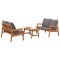 Set bistro 3 buc. Maro Lemn Solid de Acacia - 2
