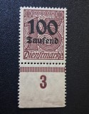 GERMANIA &ndash; HIPERINFLAȚIE &ndash; &bdquo;100 TAUSEND&rdquo; DIENSTMARKE CU MARGINE IMPRIMATĂ &ndash; MNH-FD1